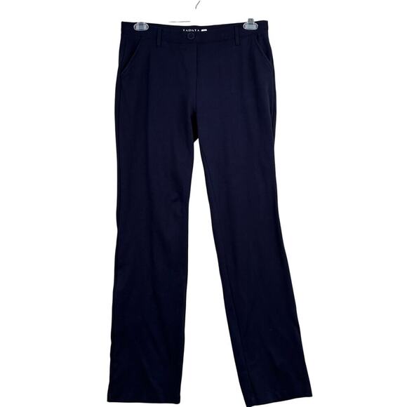 Tapata Pants Womens Size L Navy Blue Straight Leg Pull On Ponte Knit Stretch - Picture 1 of 9